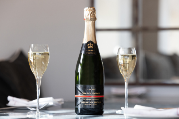 Limited edition English sparkling wine to commemorate the Coronation of His Majesty King Charles III
