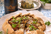 Honey, Caramelised Pear and Blue Cheese Tart served with Grand Reserve 2020