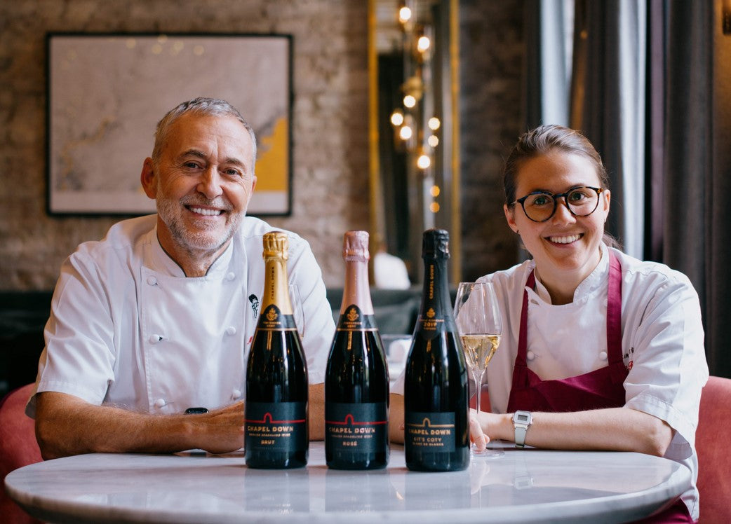 What a Roux! Renowned chefs Michel and Emily Roux replace champagne with Chapel Down English sparkling wine