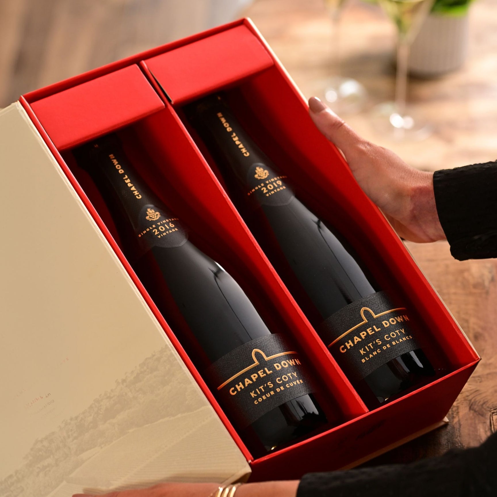 Kit's Coty Blanc de Blancs and Kit's Coty Coeur de Cuvée in a Gift Box